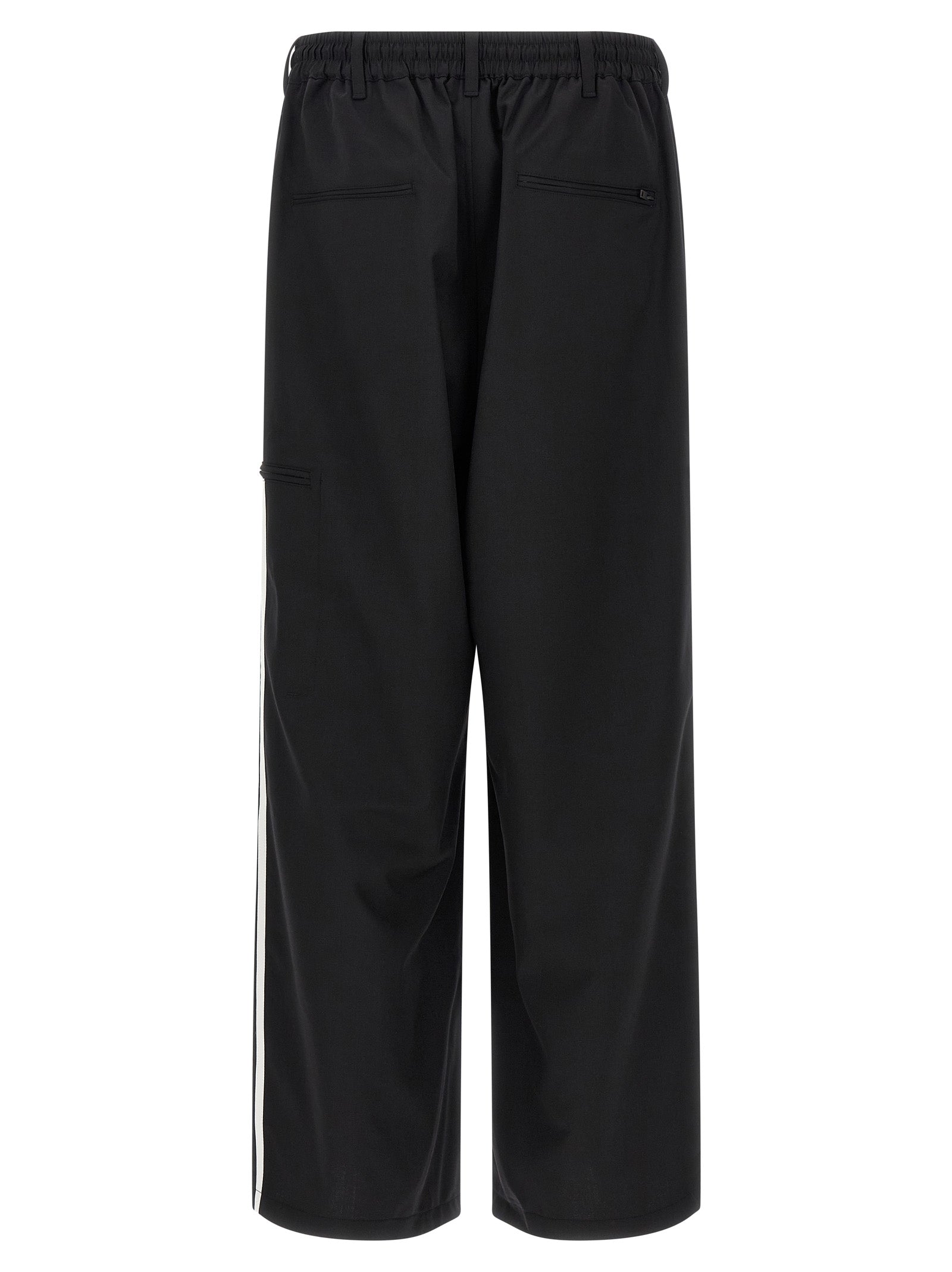Casual Pants by Y-3 for men in polyester wool black features an refined tailoring silhouette, showcasing a premium straight-leg with a and long cut for a refined tailoring look.
