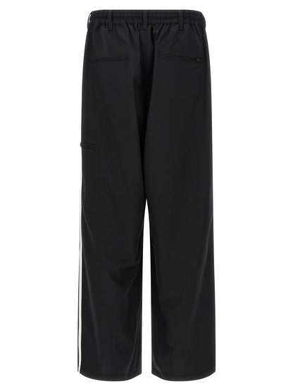 Casual Pants by Y-3 for men in polyester wool black features an refined tailoring silhouette, showcasing a premium straight-leg with a and long cut for a refined tailoring look.