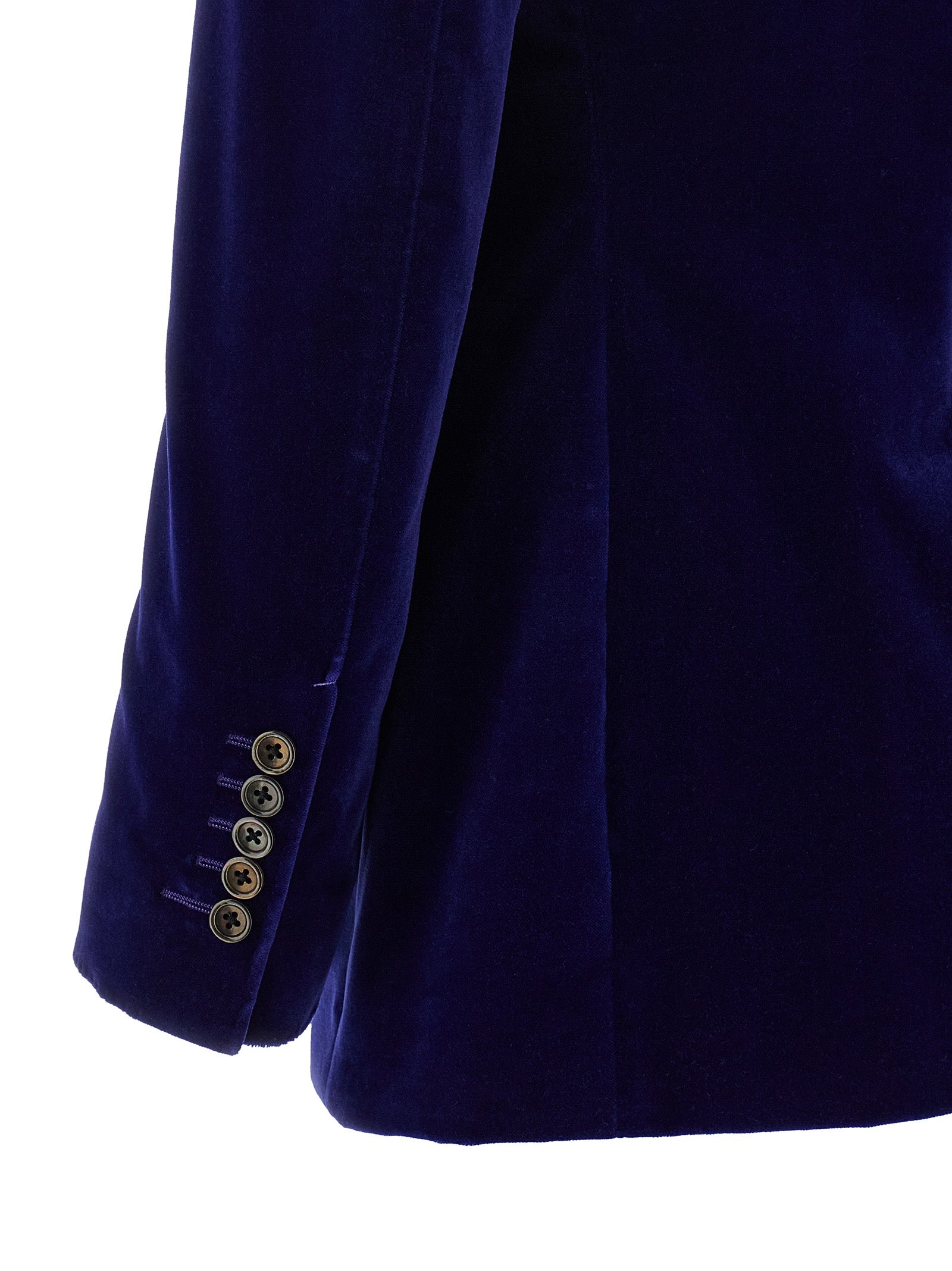 Blazer by Tom Ford for women in stretch cotton velvet blue features an crisp silhouette with sophisticated and a crisp for a truly crisp finish.