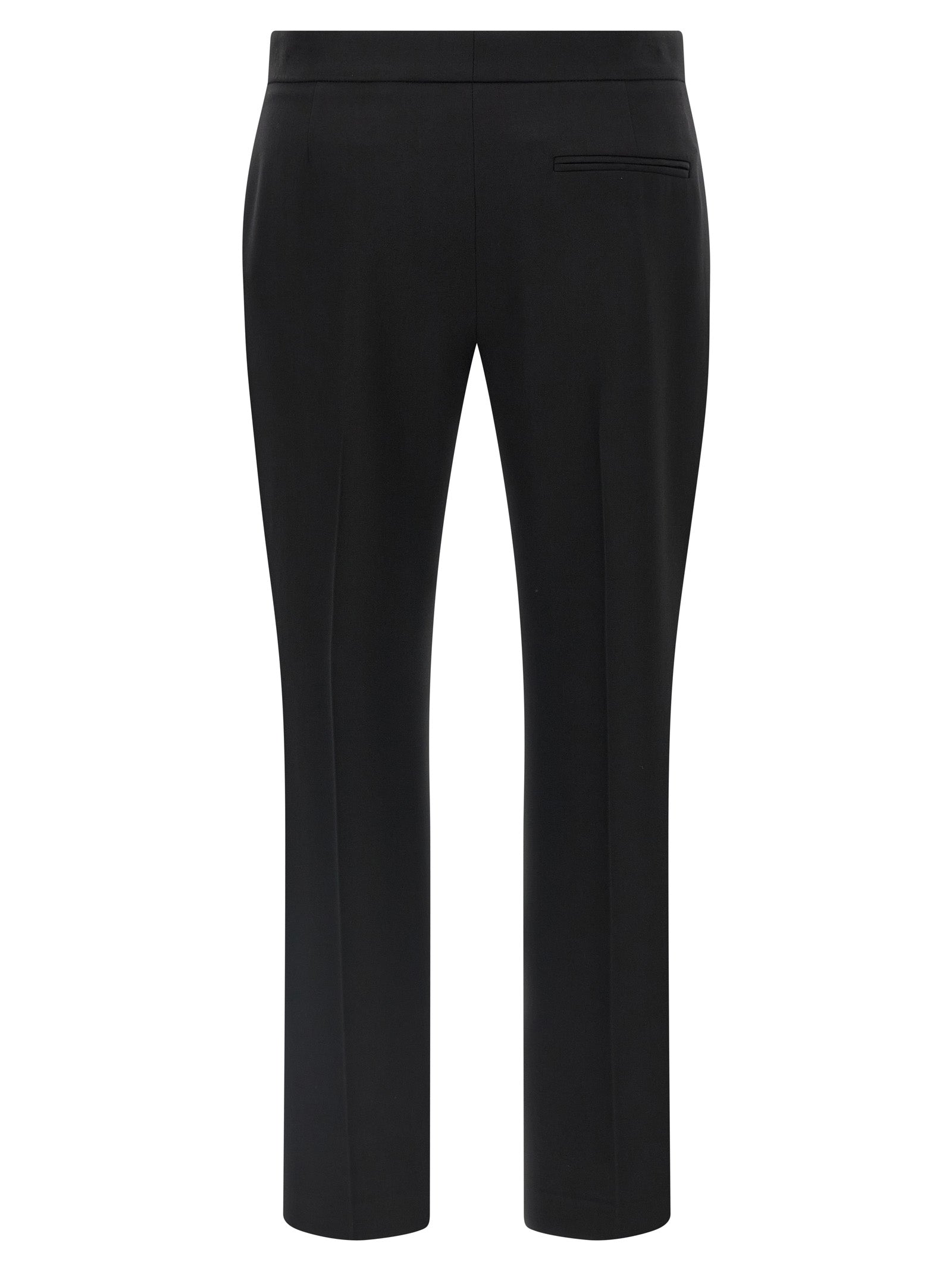 Trousers by Alexander McQueen for women in wool black features an on trend silhouette, showcasing a sophisticated straight-leg & cigarette with a long and for an on trend finish.