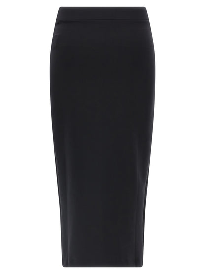 Skirt by Off-White for women in stretch polyamide black, white & print features a captivating silhouette, showcasing the captivating Women's Stretch Polyamide Midi Skirt design with a sophisticated midi for a captivating look.