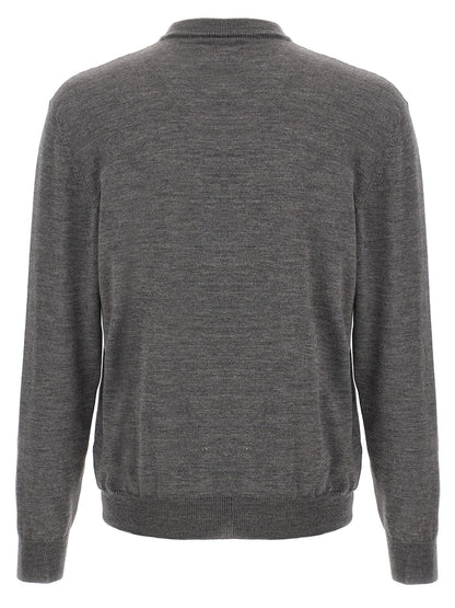 Cardigan by Magliano for men in wool gray, patterned & jacquard showcases a captivating silhouette, artfully detailed with a captivating and crew neckline for a truly sophisticated captivating look.