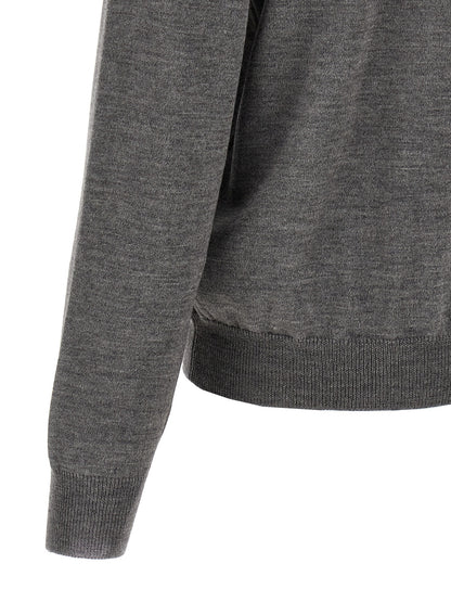 Cardigan by Magliano for men in wool gray, patterned & jacquard features a nuanced silhouette with a refined crew neckline and nuanced detailing for a sophisticated look.