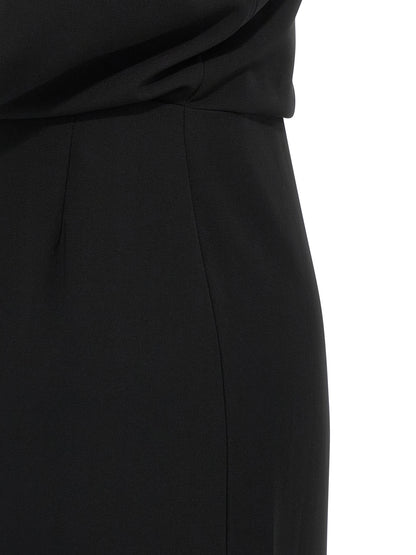 Dress by Max Mara for women in polyester black features a dramatic silhouette, showcasing an elegant and that flows into a dramatic long.