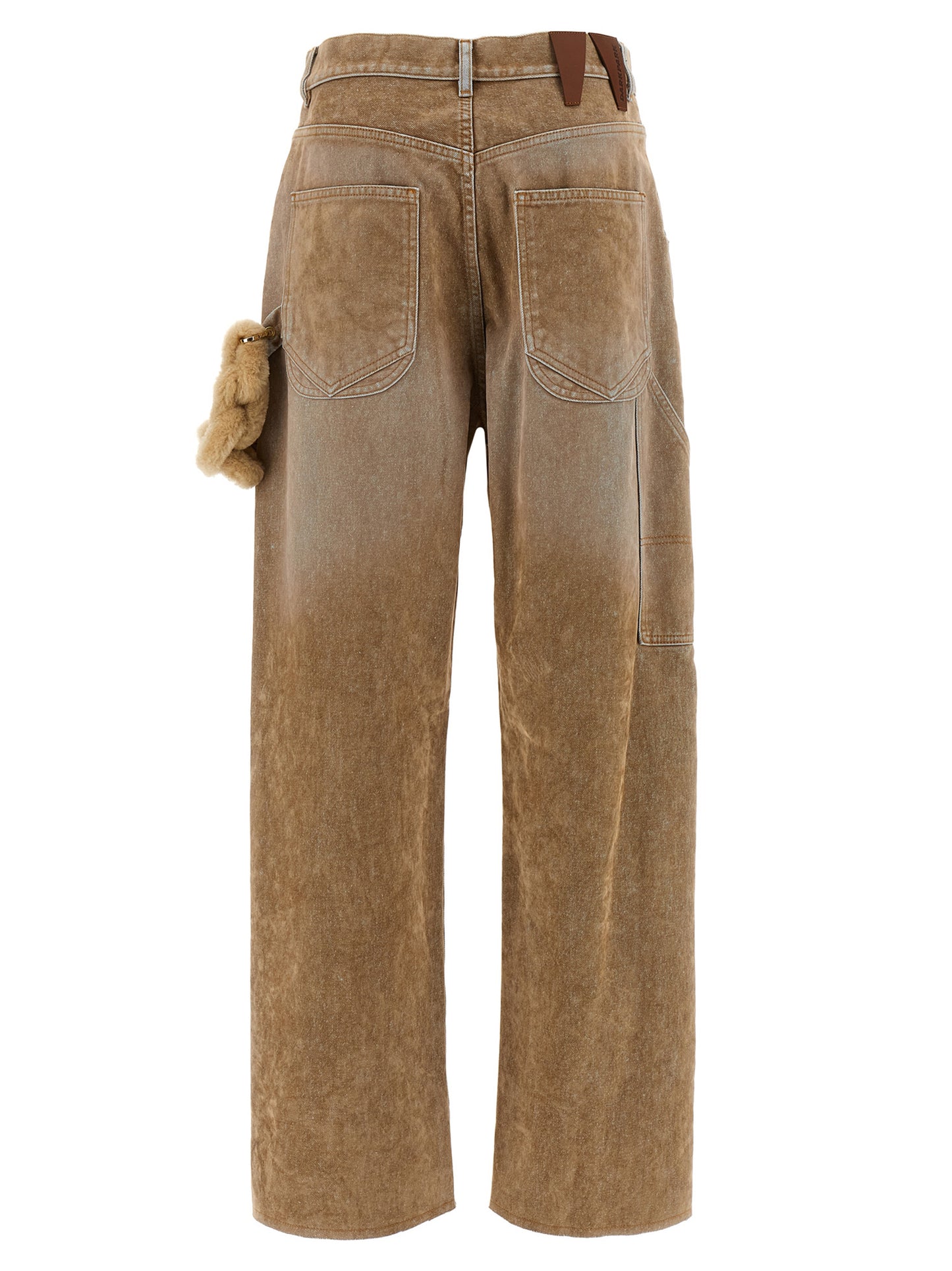 Jeans by Darkpark for women in denim cotton & faux fur beige features a refined silhouette with a refined straight-leg, defined by a and a refined long for a refined finish.