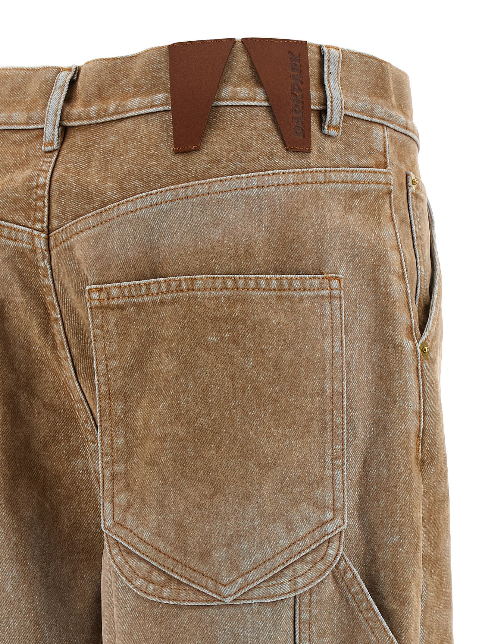 Jeans by Darkpark for women in denim cotton & faux fur beige features a polished silhouette with a polished straight-leg, reaching a polished long and finished with a polished .