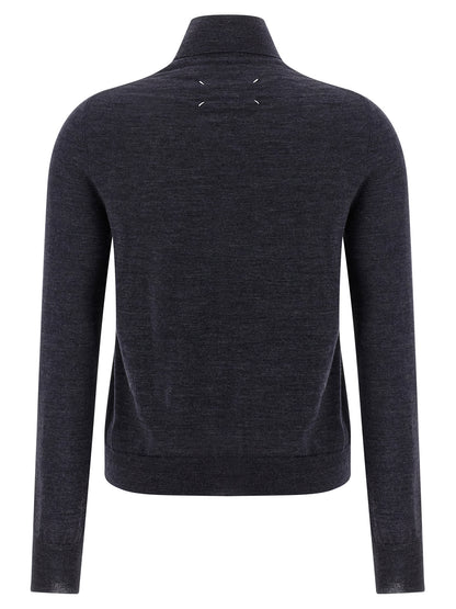 Maison Margiela Blue Wool Cardigan