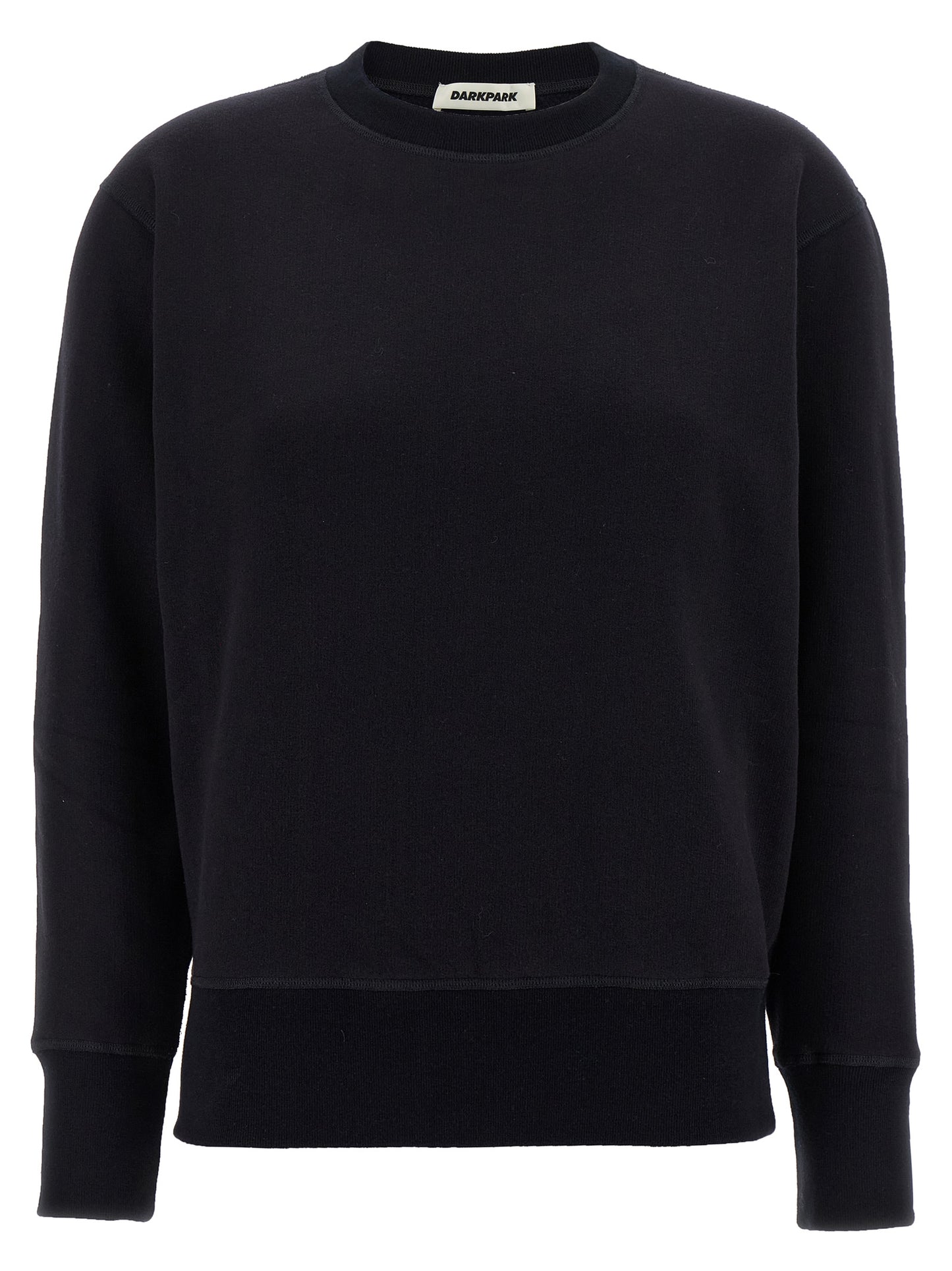 Activewear Sweatshirt by Darkpark for women in cashmere cotton blend blue showcases a versatile silhouette, artfully detailed with a versatile crew neckline and long-sleeve for a versatile finish with .