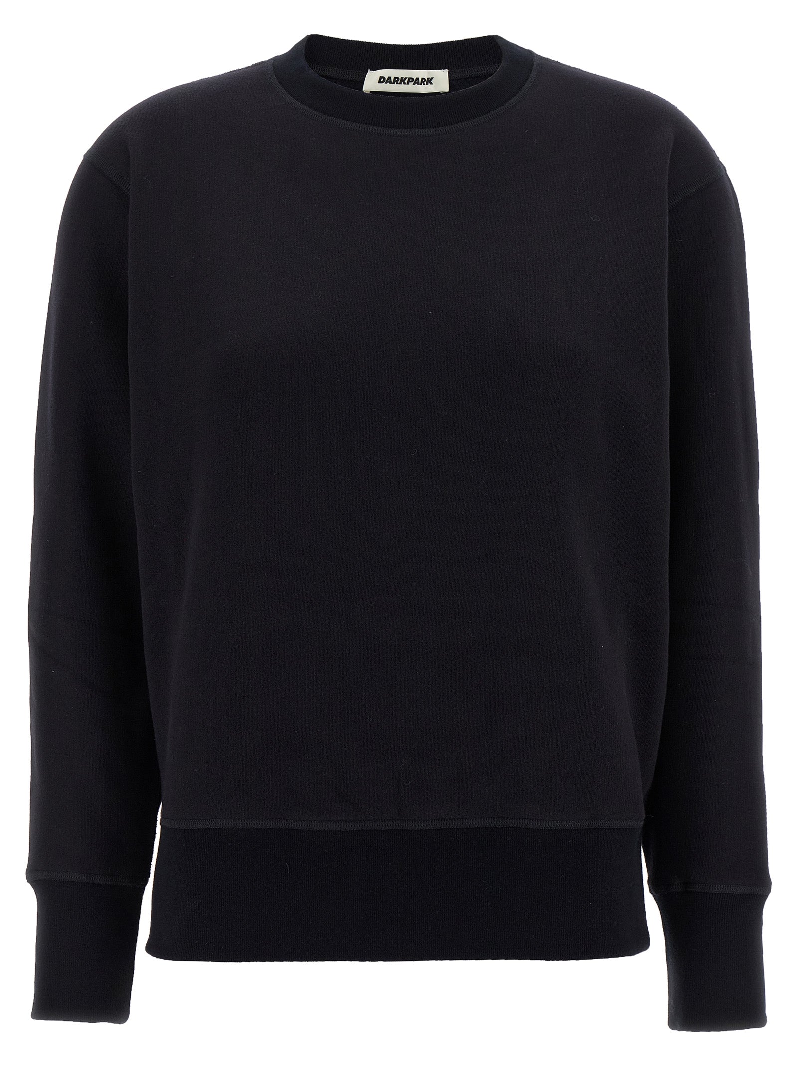 Activewear Sweatshirt by Darkpark for women in cashmere cotton blend blue showcases a versatile silhouette, artfully detailed with a versatile crew neckline and long-sleeve for a versatile finish with .