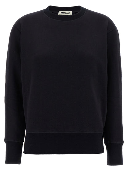 Activewear Sweatshirt by Darkpark for women in cashmere cotton blend blue showcases a versatile silhouette, artfully detailed with a versatile crew neckline and long-sleeve for a versatile finish with .