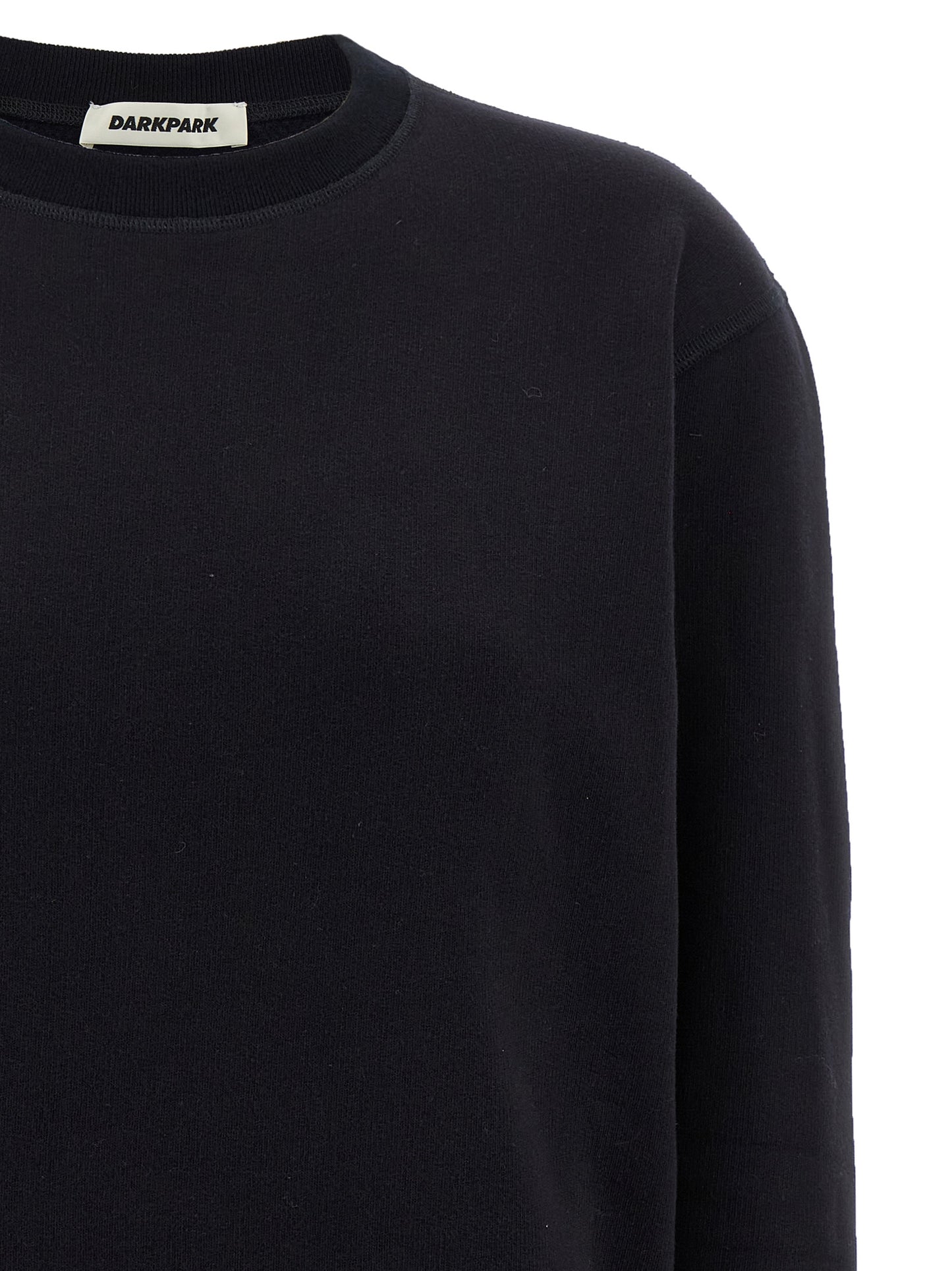 Activewear Sweatshirt by Darkpark for women in cashmere cotton blend blue presents a sporty silhouette, showcasing a sophisticated crew neckline and detailed with premium for a sporty finish.