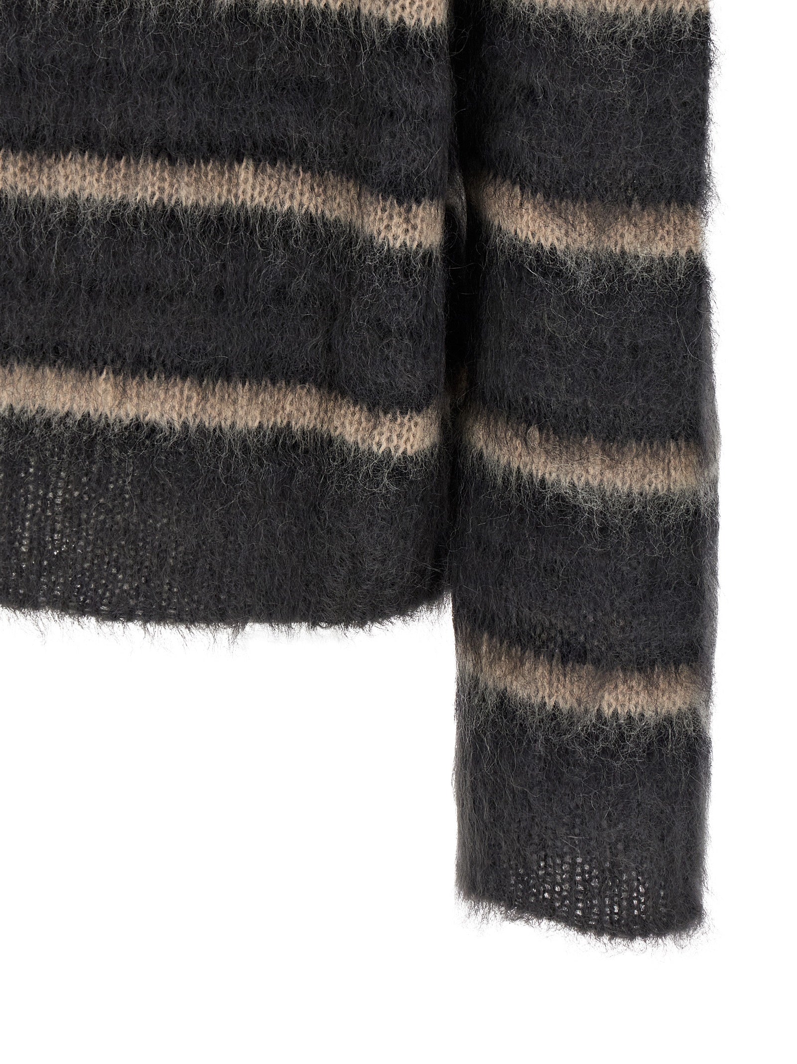 Cardigan by Marni for men in polyester & mohair gray, multicolor, patterned & striped features a nuanced silhouette with a refined and nuanced detailing for a sophisticated look.