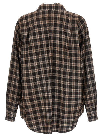 Shirt by Dsquared² for men in cotton multicolor & patterned showcases a sharp silhouette, elegantly detailed with a sharp and sharp .