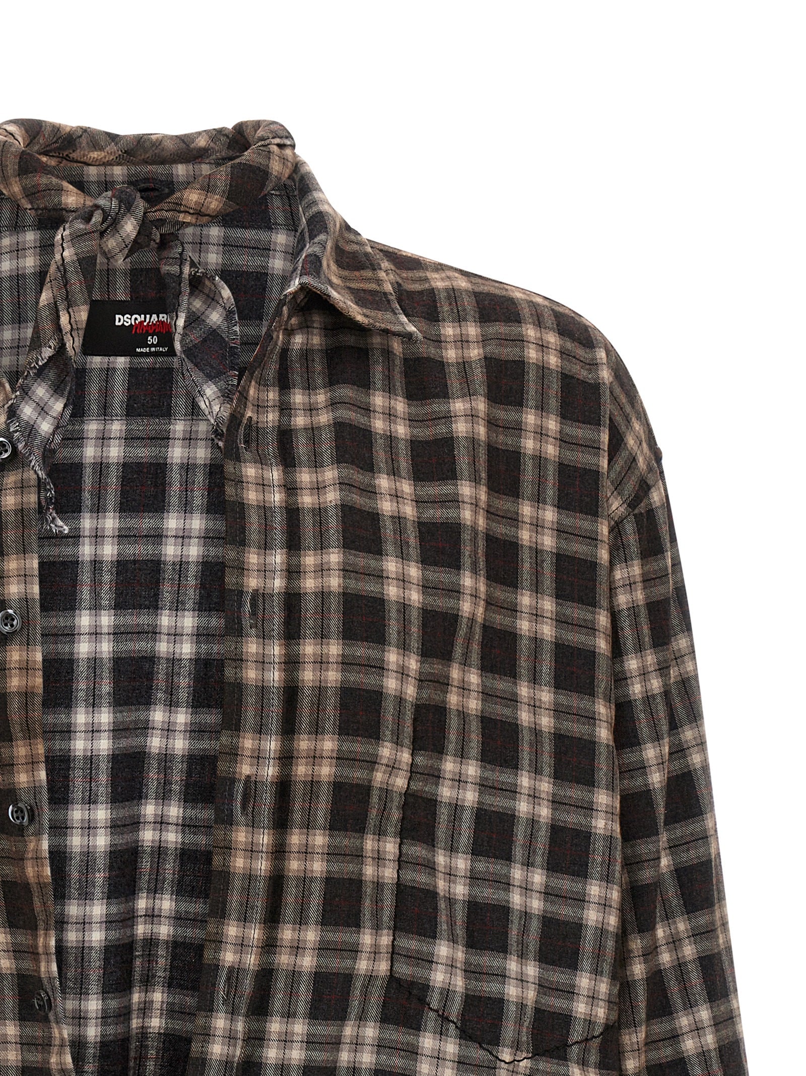 Shirt by Dsquared² for men in cotton multicolor & patterned, featuring a nuanced and nuanced for a sophisticated finish.