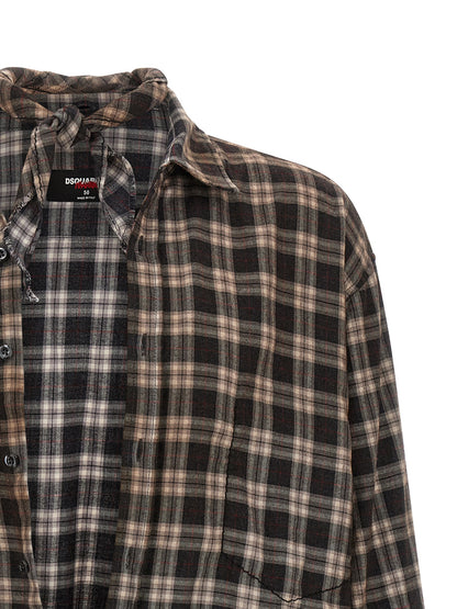 Shirt by Dsquared² for men in cotton multicolor & patterned, featuring a nuanced and nuanced for a sophisticated finish.