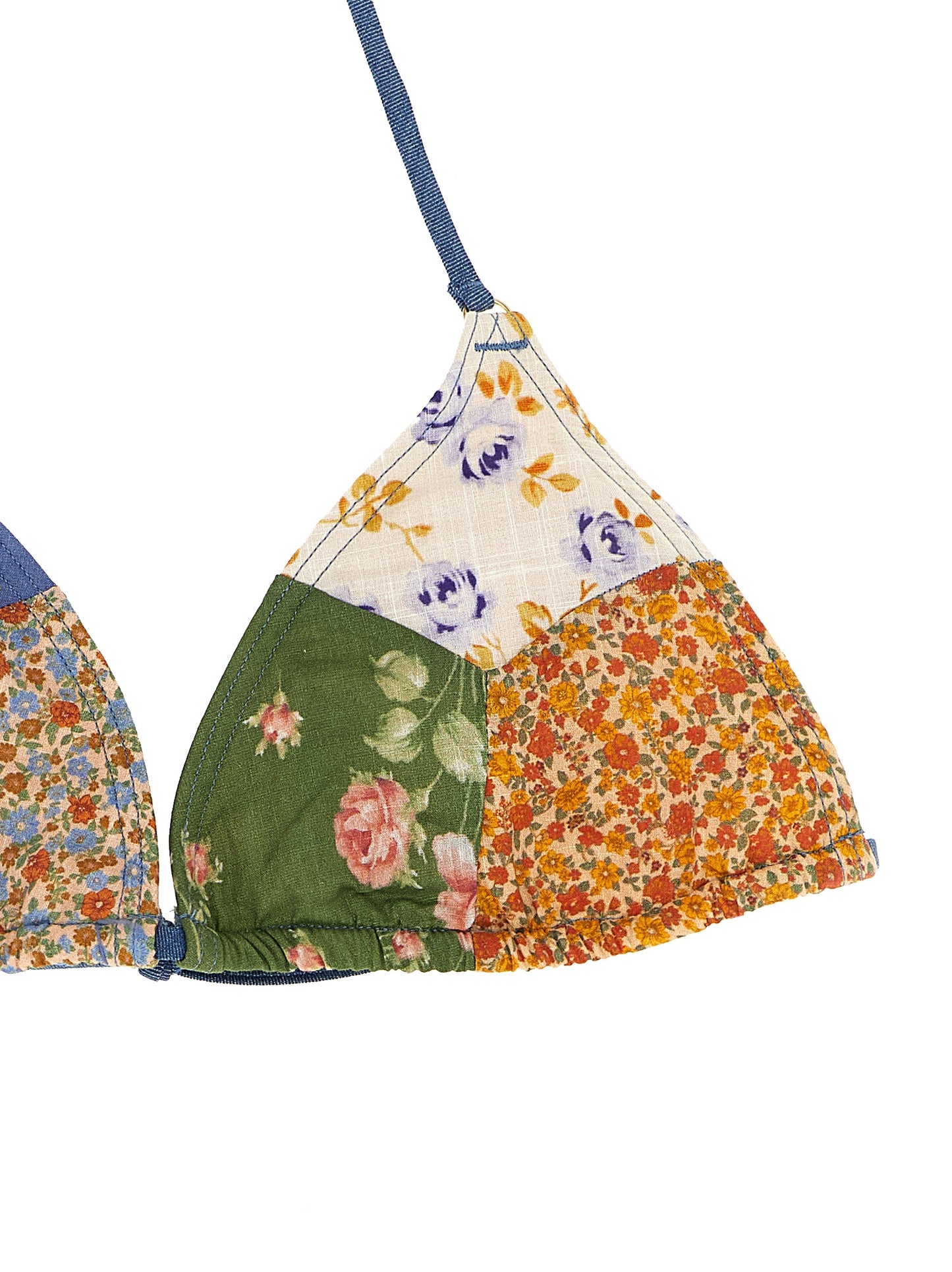Bikini by Zimmermann for women in cotton multicolor & patchwork features a sultry chic silhouette, showcasing the sultry chic design of this Women's Cotton Bikini with a sultry chic fit.