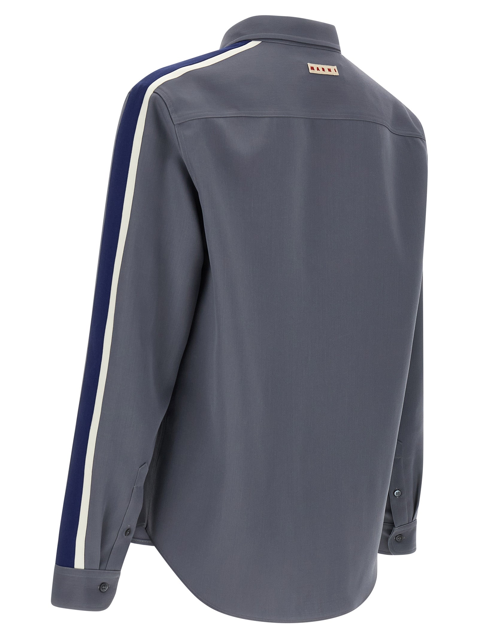 Shirt by Marni for men in virgin wool gray showcases a sleek silhouette, elegantly detailed with a sleek and for a sleek finish.