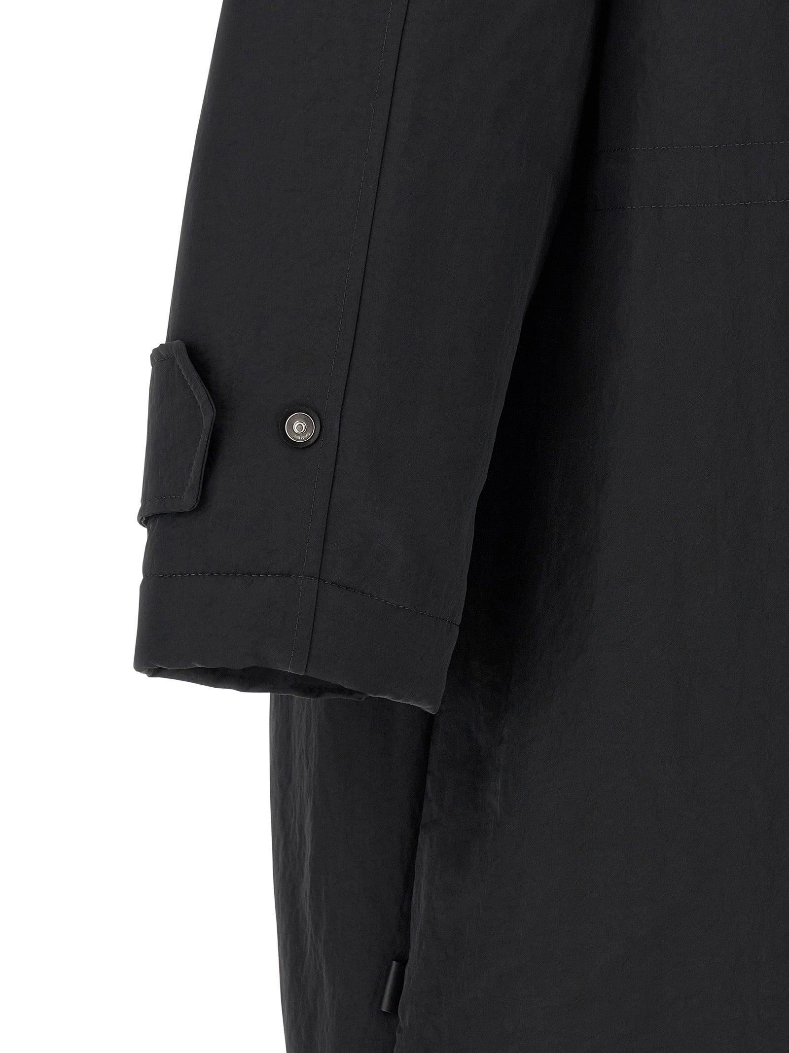 Hooded Parka by Ami Paris for men in polyamide gray presents a decadent silhouette, showcasing the decadent and functional hooded & insulated for a premium, weather-ready look.