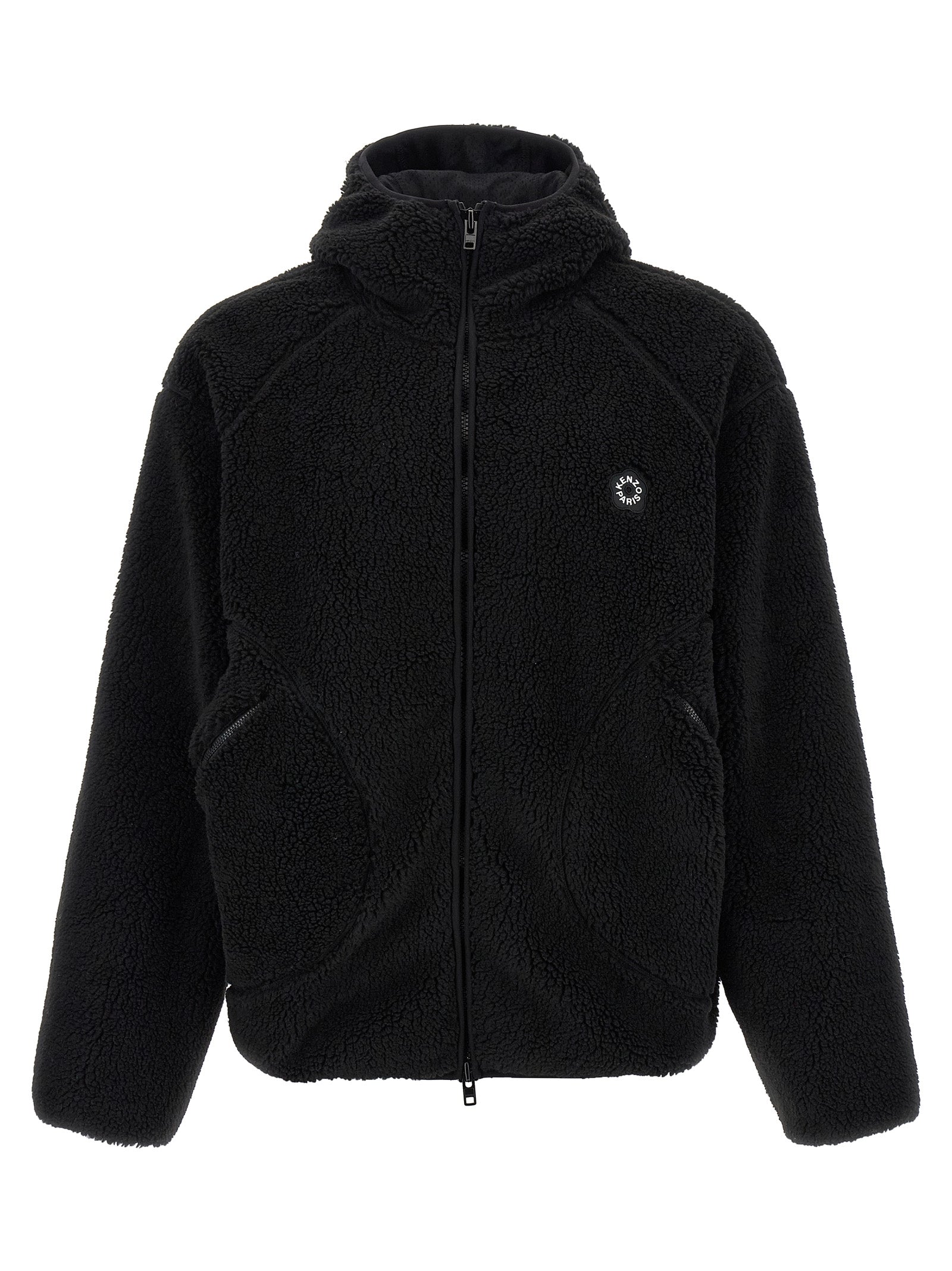 Sweatshirt Hoodie by Kenzo for men in polyester acrylic black showcases a city-ready silhouette, artfully detailed with a signature hooded neckline and for a city-ready finish.