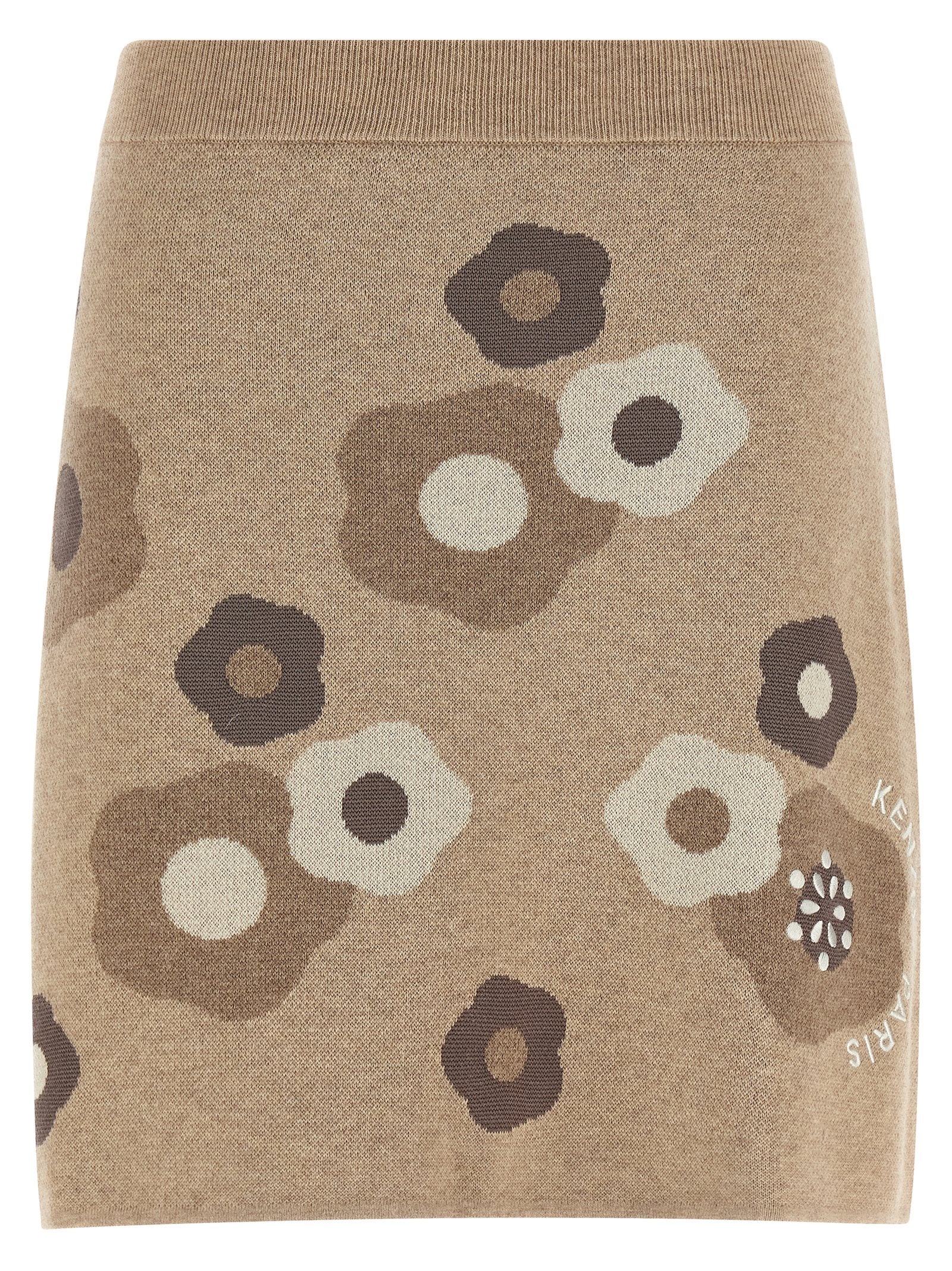 Skirt by Kenzo for women in wool cotton & viscose beige, dots & signature features a contoured silhouette from the Women's Wool Cotton & Viscose Long Skirt collection, characterized by its contoured long for a contoured finish.