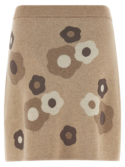 Skirt by Kenzo for women in wool cotton & viscose beige, dots & signature features an tailored silhouette, artfully capturing the essence of Women's Wool Cotton & Viscose Long Skirt in a sophisticated long.