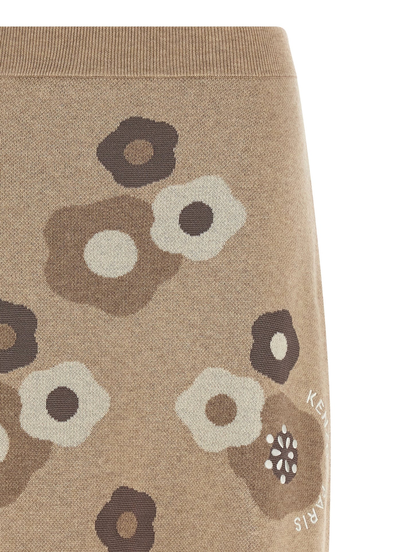 Skirt by Kenzo for women in wool cotton & viscose beige, dots & signature features a contoured silhouette from the Women's Wool Cotton & Viscose Long Skirt collection, characterized by its contoured long for a contoured finish.