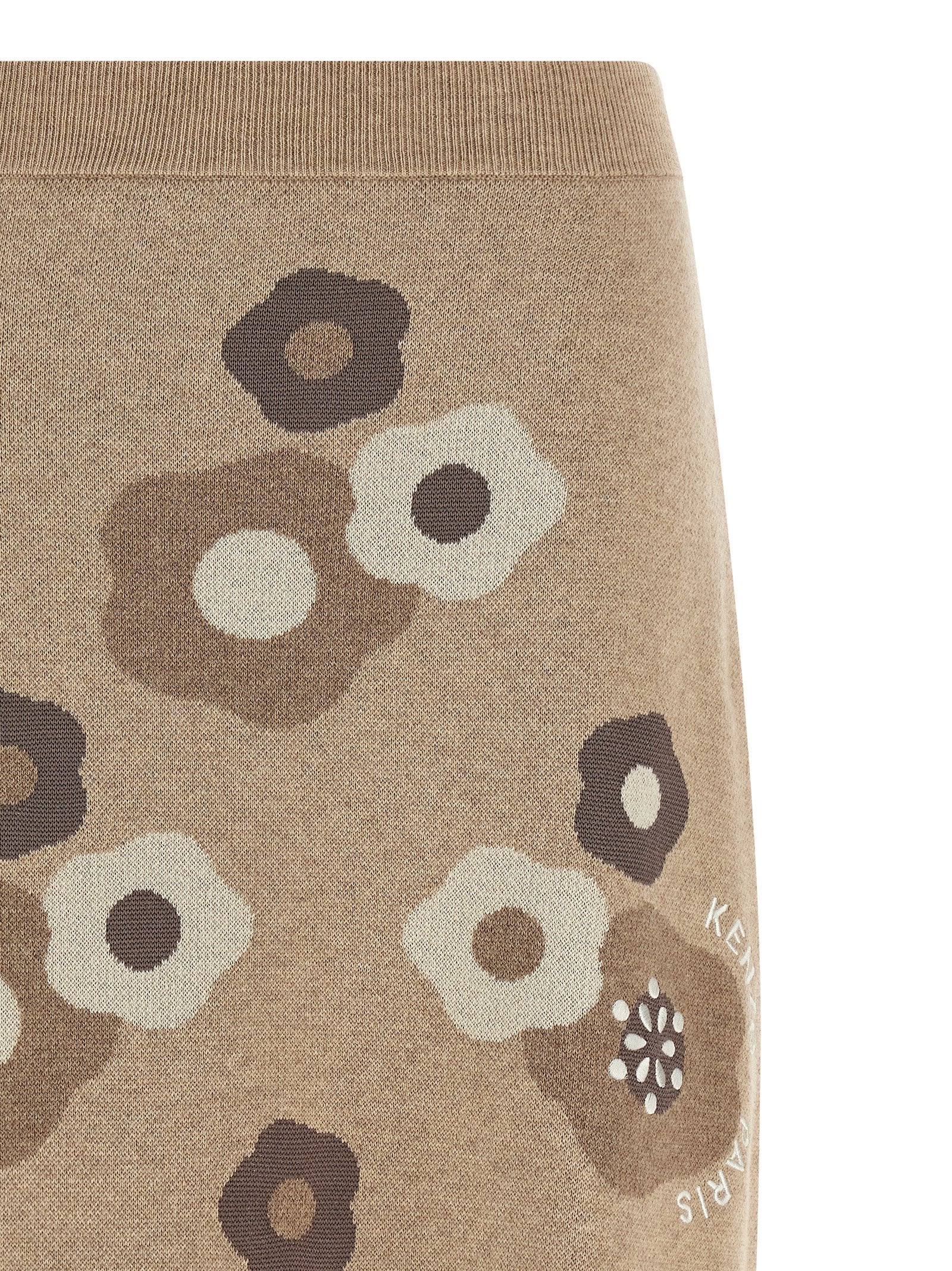Skirt by Kenzo for women in wool cotton & viscose beige, dots & signature features a contoured silhouette from the Women's Wool Cotton & Viscose Long Skirt collection, characterized by its contoured long for a contoured finish.