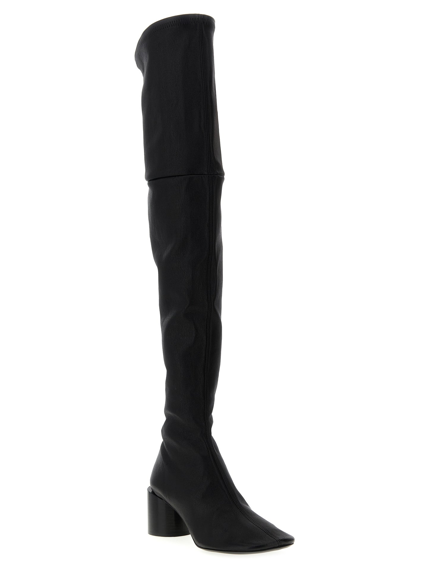 Over-The-Knee Boots by Jil Sander for women in nappa calf leather black features an dynamic silhouette, showcasing the dynamic Women's Nappa Calf Leather Over-The-Knee Boots design with its distinctive and elegant .