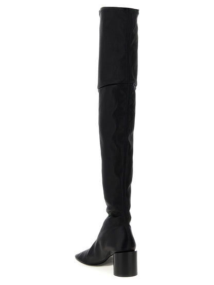 Over-The-Knee Boots by Jil Sander for women in nappa calf leather black features an high-performance silhouette, showcasing the sophisticated design of the Women's Nappa Calf Leather Over-The-Knee Boots with a and a refined .