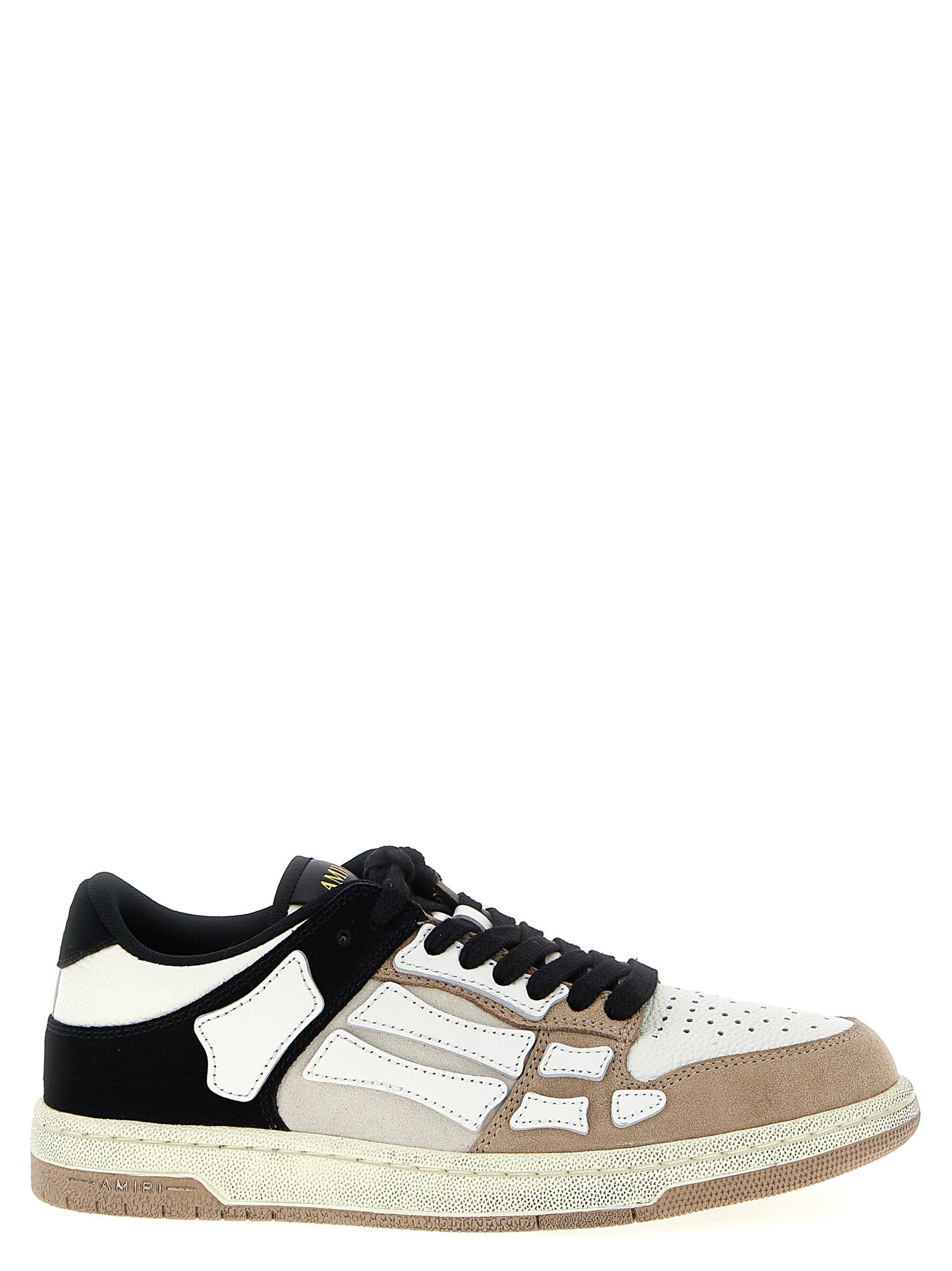 Sneakers by Amiri for men in cowhide suede leather multicolor presents a sumptuous silhouette, artfully capturing the essence of the Men's Low Top Cowhide Suede Leather Sneakers with its sumptuous low-top style design.