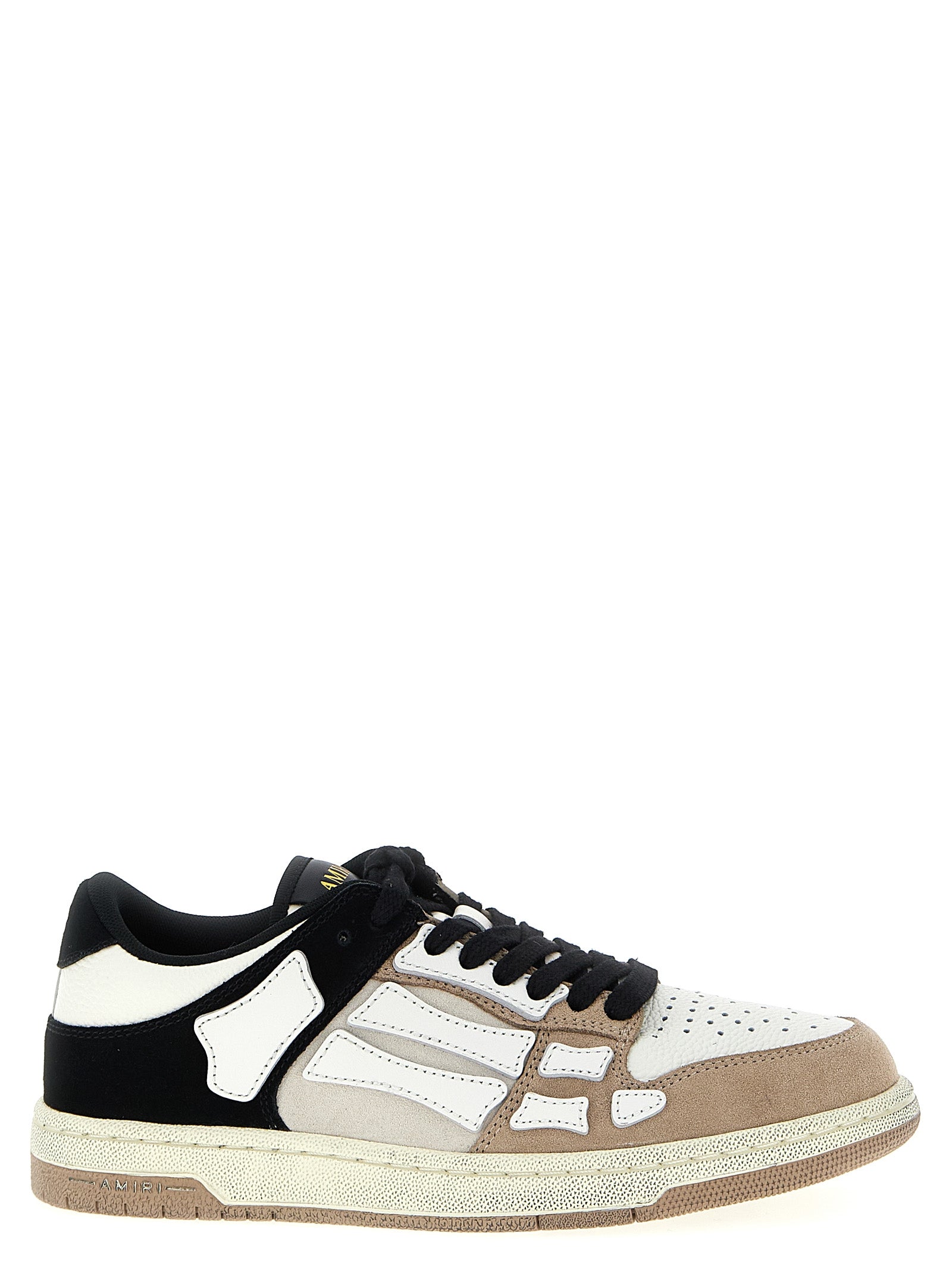 Sneakers by Amiri for men in cowhide suede leather multicolor presents a sumptuous silhouette, artfully capturing the essence of the Men's Low Top Cowhide Suede Leather Sneakers with its sumptuous low-top style design.