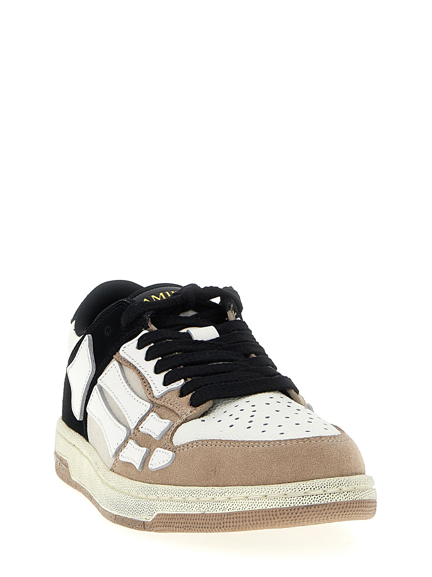 Sneakers by Amiri for men in cowhide suede leather multicolor features a chic design, perfectly showcasing the chic low-top style of this Men's Low Top Cowhide Suede Leather Sneakers.