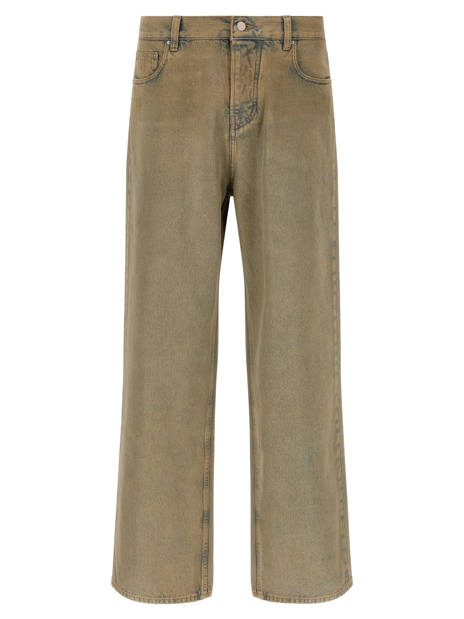 Jeans by Amiri for men in cotton denim beige presents a refined pantology silhouette, artfully defined by a refined pantology straight-leg & wide, long, and a sophisticated .