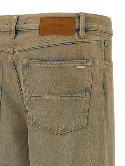 Jeans by Amiri for men in cotton denim beige features an sophisticated and straight-leg & wide with a precise long, creating a sophisticated and sophisticated silhouette.