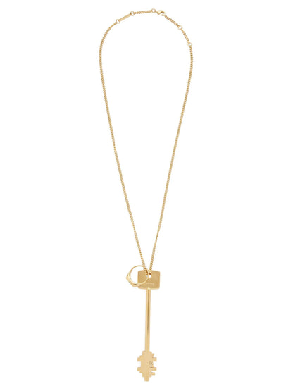 Necklace by Paco Rabanne for women in virgin wool terrycloth gold showcases a dynamic silhouette, artfully highlighting the pendant statement necklace design from the Women's Gold Brass Necklace collection for a dynamic aesthetic.