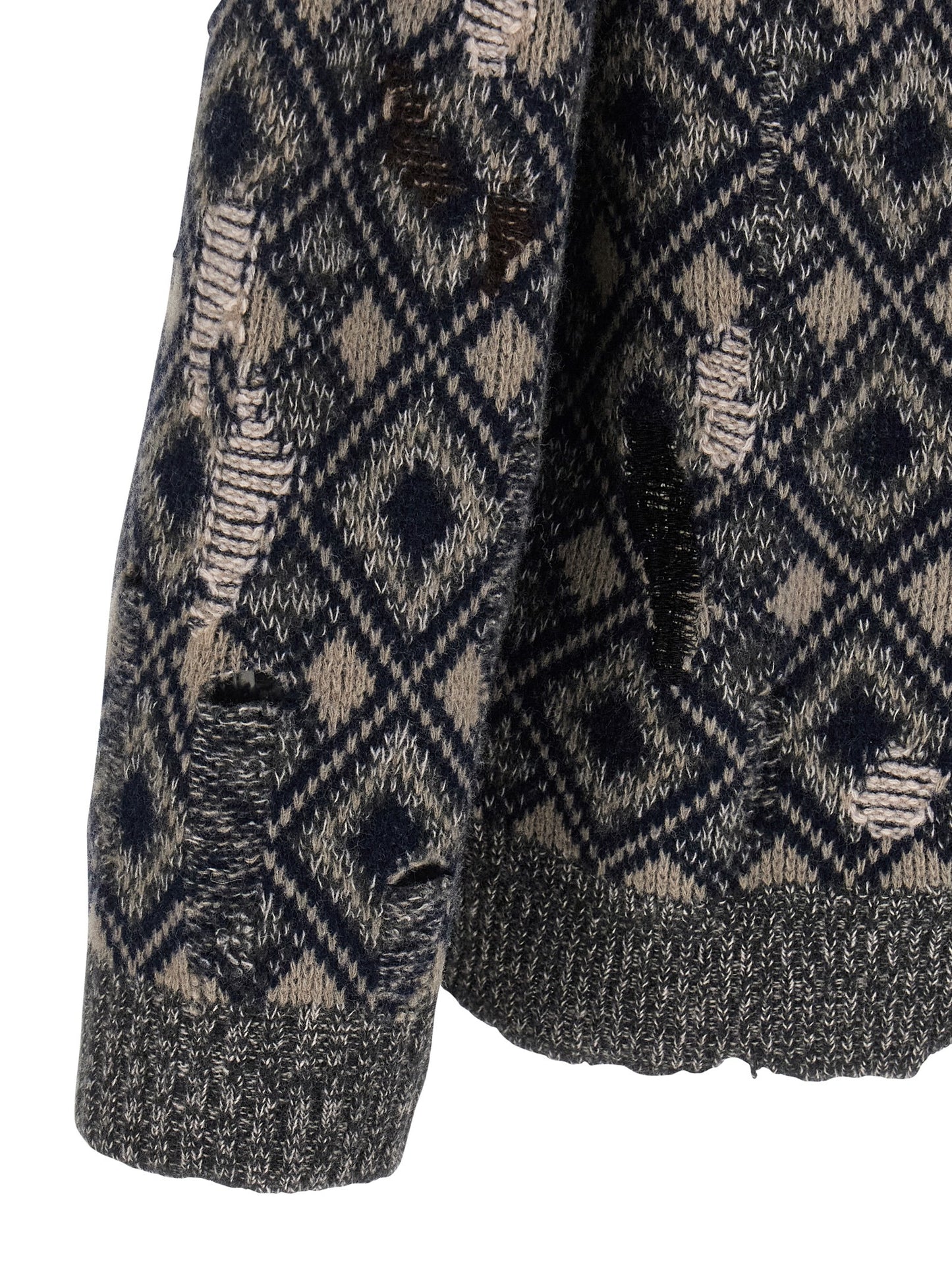 Cardigan by WALES BONNER for men in merino wool multicolor features an crisp silhouette, showcasing a sophisticated and detail for a truly crisp finish.