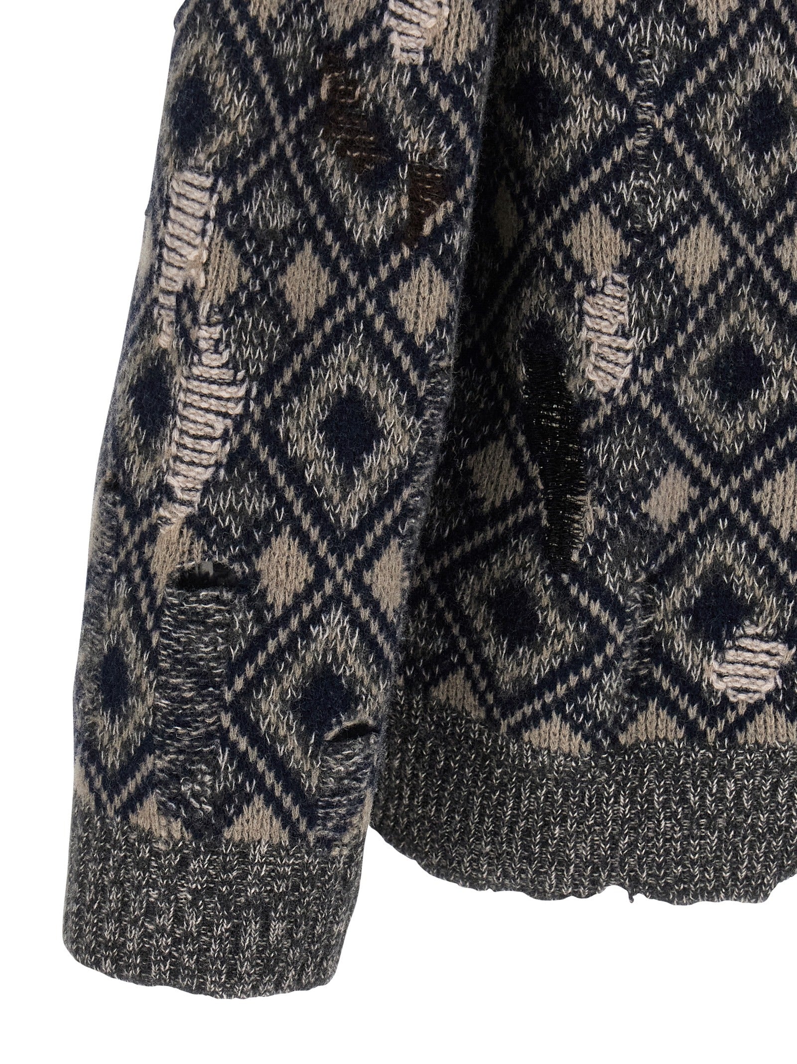 Cardigan by WALES BONNER for men in merino wool multicolor features an crisp silhouette, showcasing a sophisticated and detail for a truly crisp finish.