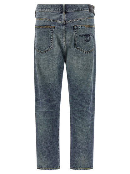 Jeans by R13 for women in cotton denim blue features an sophisticated and straight-leg with a precise long, creating a sophisticated and sophisticated silhouette.