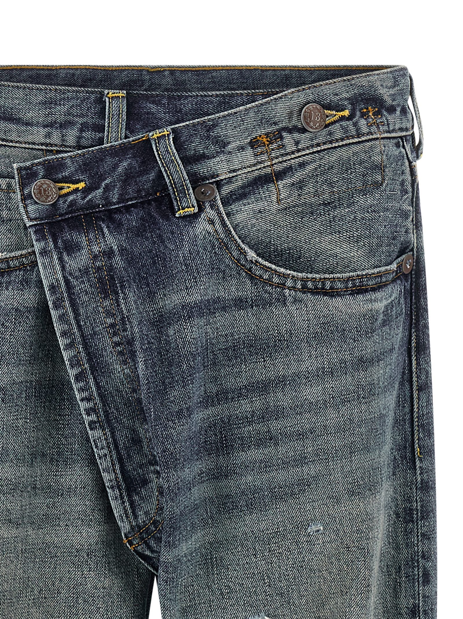 Jeans by R13 for women in cotton denim blue features an refined tailoring silhouette, showcasing a premium straight-leg with a and long cut for a refined tailoring look.
