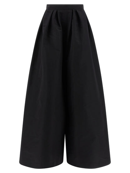 Carolina Herrera Black Silk Casual Pants