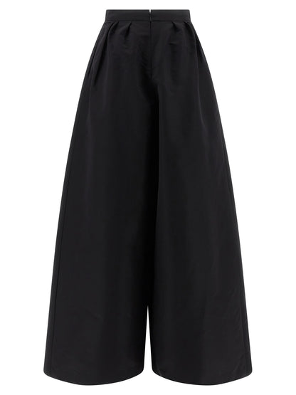 Carolina Herrera Black Silk Casual Pants
