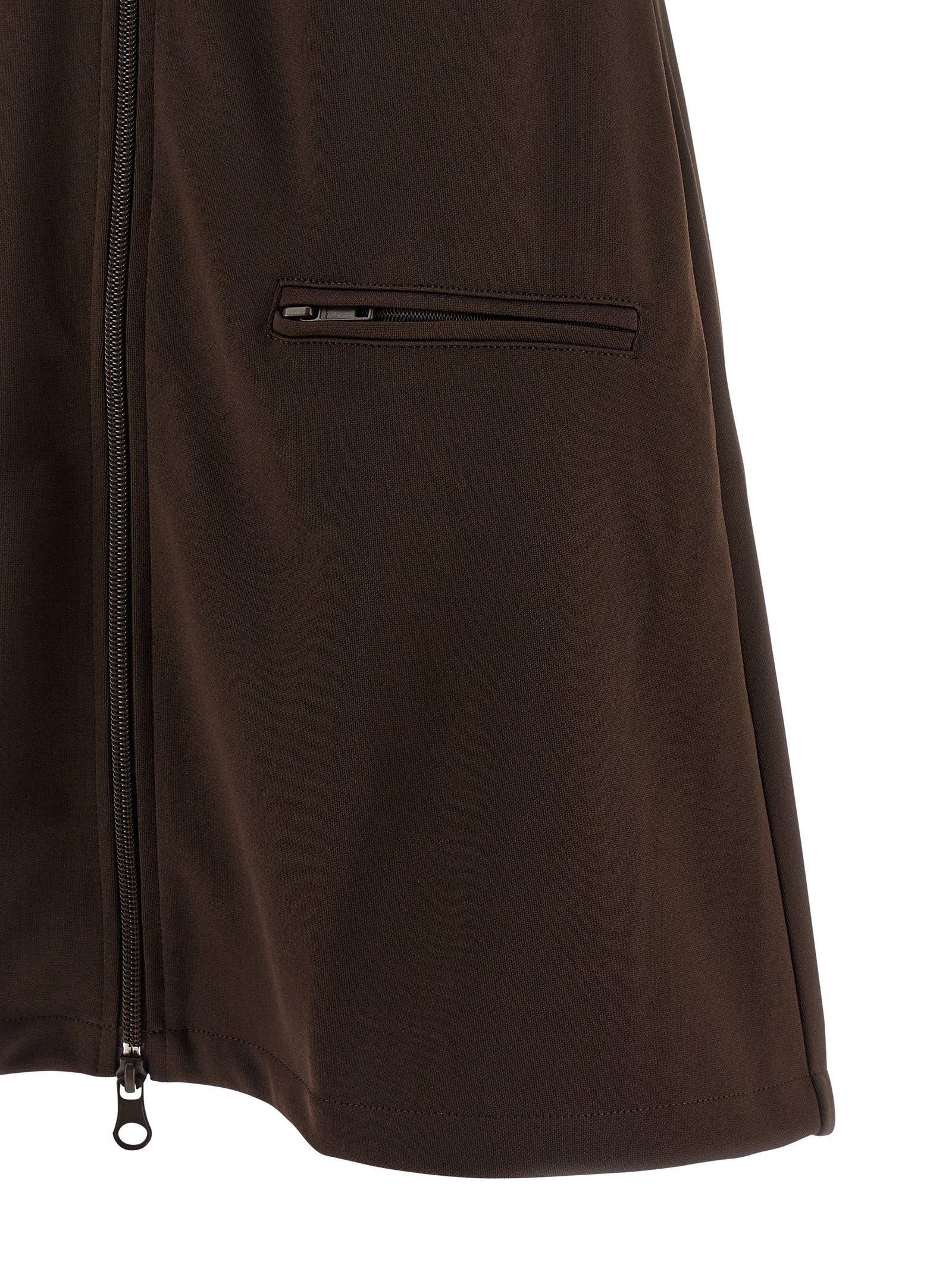 Dress by Courrèges for women in polyester brown & signature showcases a striking silhouette, elegantly detailed with a , refined , and a striking short mini for a striking finish.