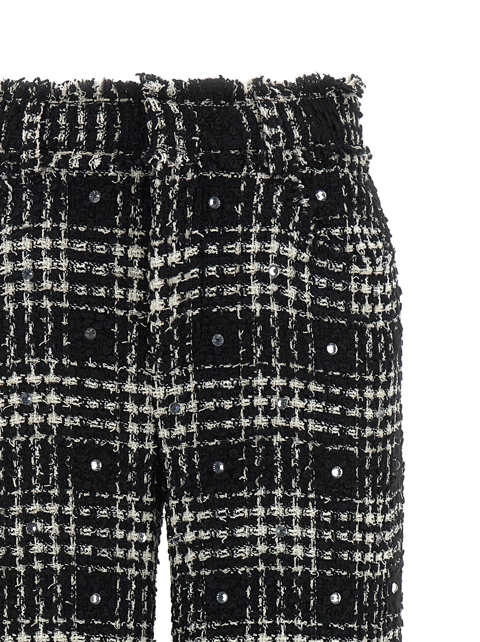 Casual Pants by Giuseppe Di Morabito for women in viscose poly cotton acrylic wool bicolour, black, white & patterned presents a refined pantology silhouette, artfully defined by a refined pantology straight-leg & wide, long, and a sophisticated .