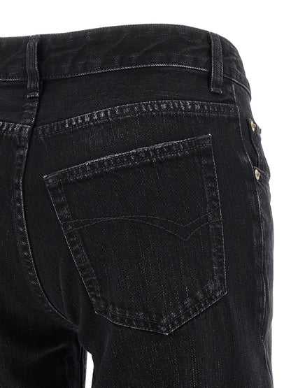 Jeans by Balenciaga for women in denim cotton black features an sophisticated and flared & wide with a precise long, creating a sophisticated and sophisticated silhouette.