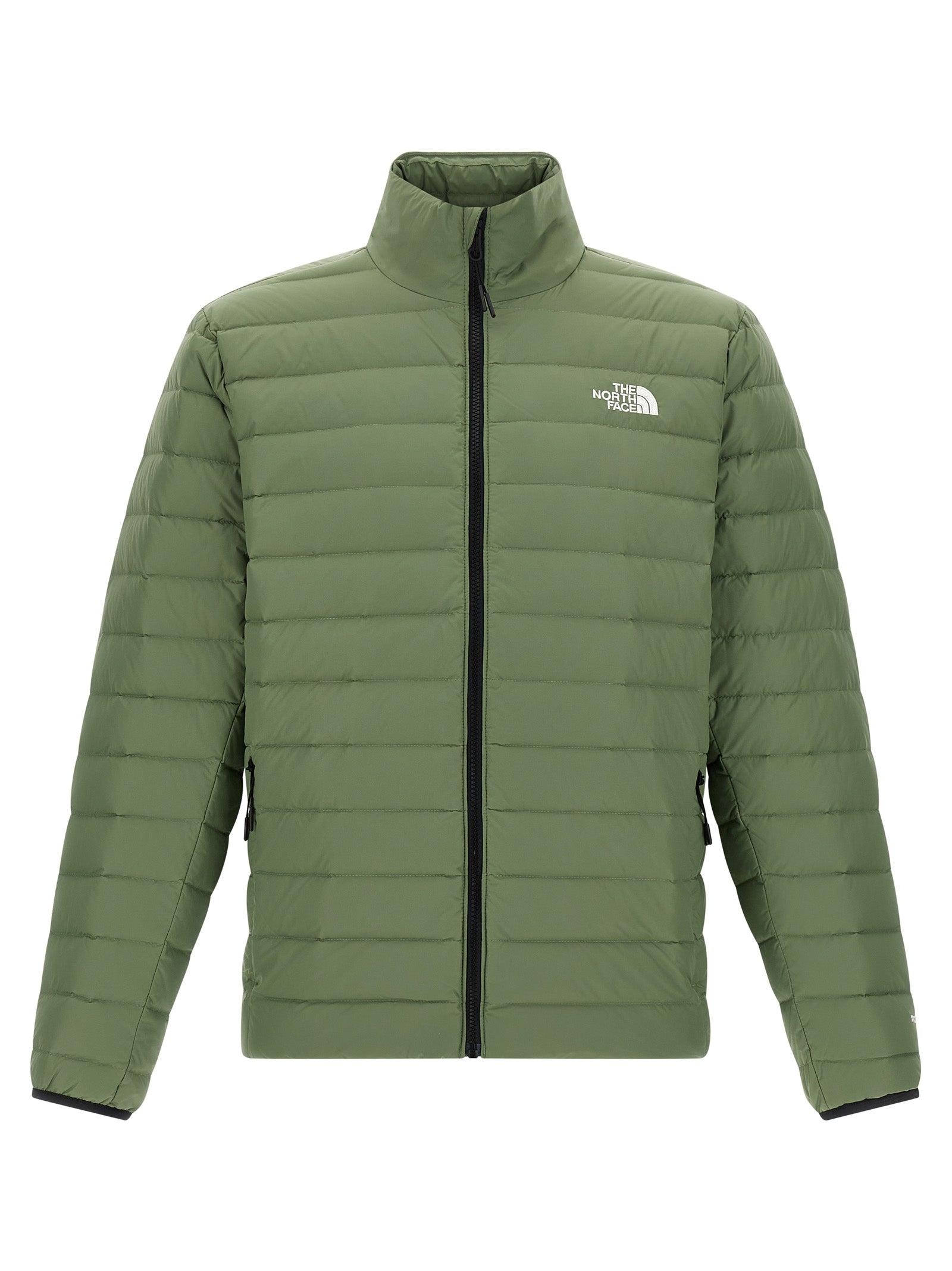 Overcoat by The North Face for men in nylon & goose down bicolour & green showcases a enveloping silhouette, detailed with distinctive pockets & insulated and a enveloping high-neck neckline.
