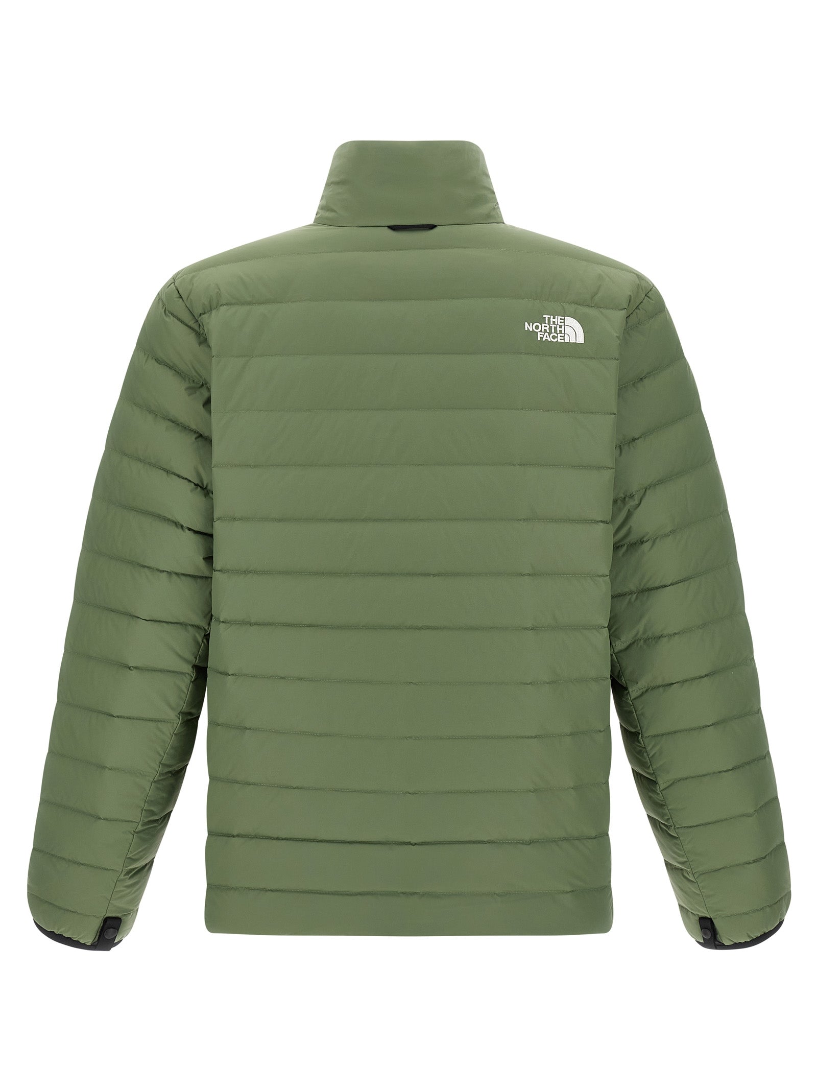 Overcoat by The North Face for men in nylon & goose down bicolour & green features an voluminous silhouette, showcasing distinct pockets & insulated and a voluminous high-neck neckline for a truly voluminous aesthetic.