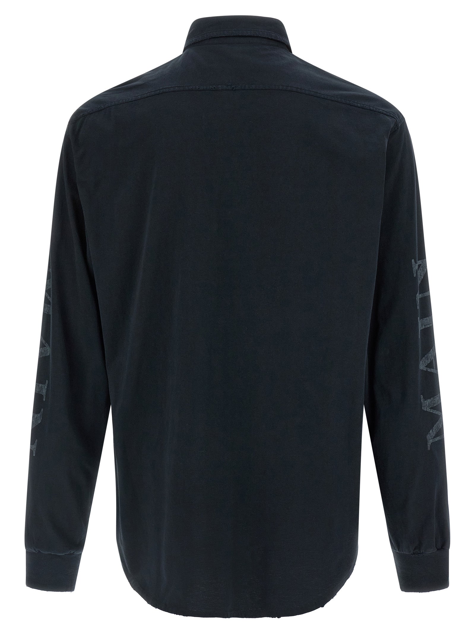 Shirt by Balenciaga for men in cotton black features an architectural silhouette with a refined and elegant shirt-collar neckline for a architectural look.