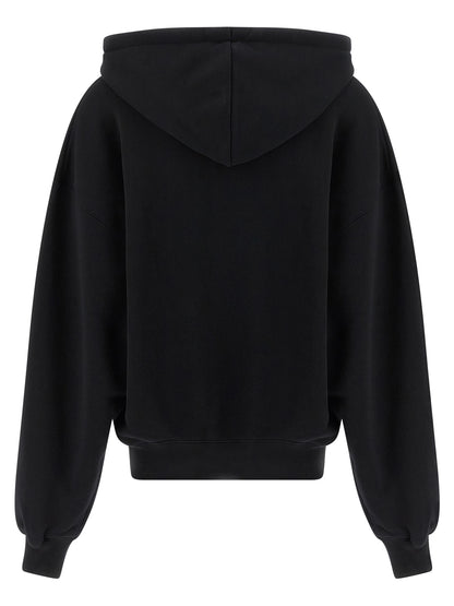 Sweatshirt Hoodie by Off-White for women in cotton bicolour, black, white & print features an avant-garde silhouette, showcasing a sophisticated hooded neckline and detail for a truly avant-garde finish.