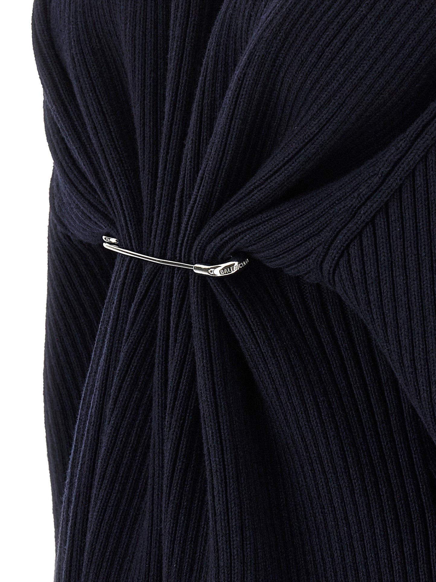 Dress by Balenciaga for women in wool blue features an magnificent silhouette, artfully detailed with a magnificent and that flows into an magnificent maxi short mini.