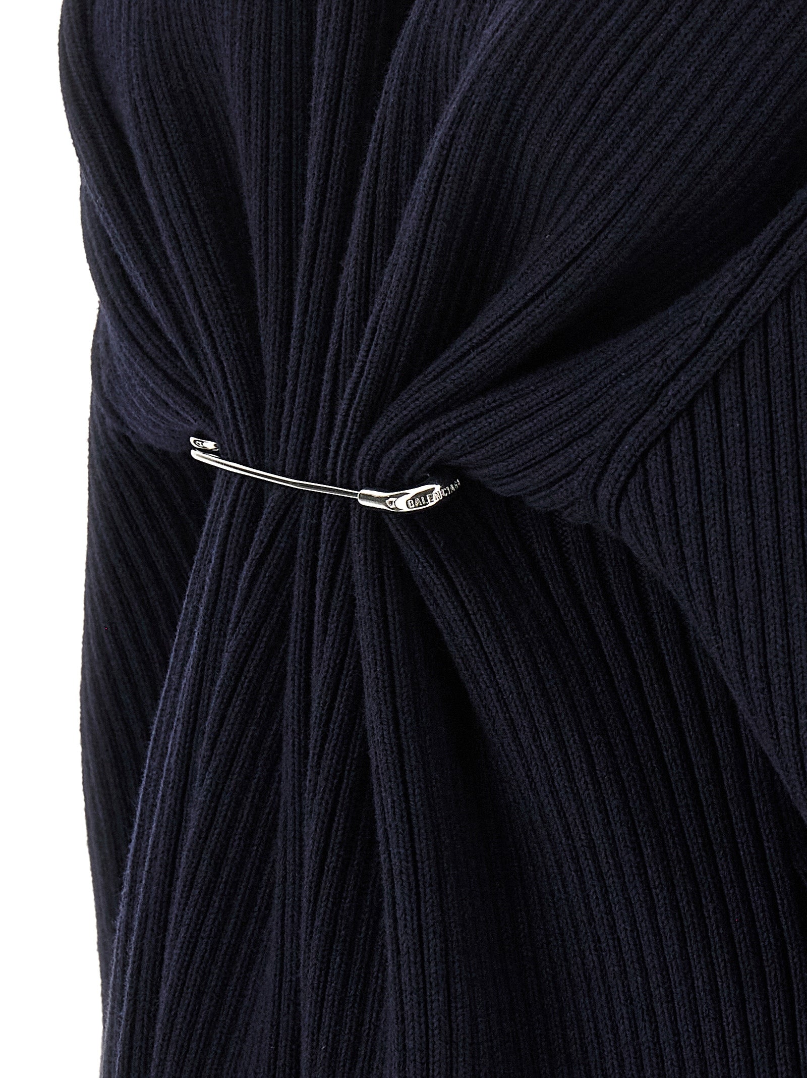 Dress by Balenciaga for women in wool blue features an magnificent silhouette, artfully detailed with a magnificent and that flows into an magnificent maxi short mini.